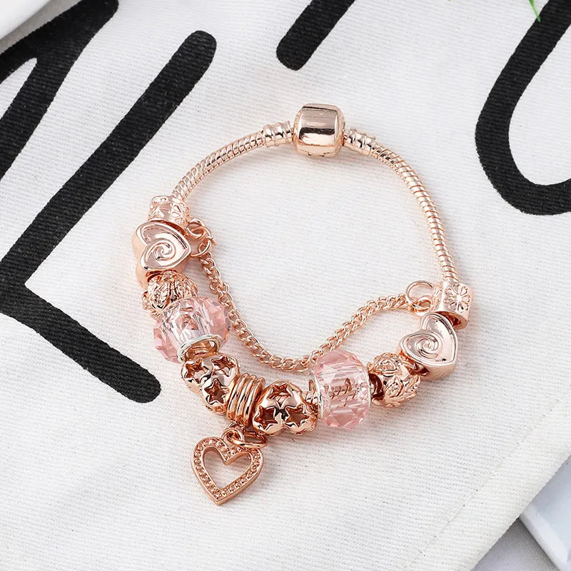 Love Geometric Rose Gold Bracelet Women