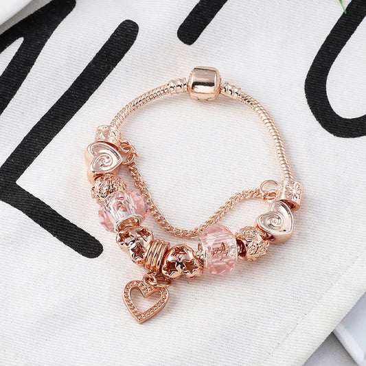 Love Geometric Rose Gold Bracelet Women